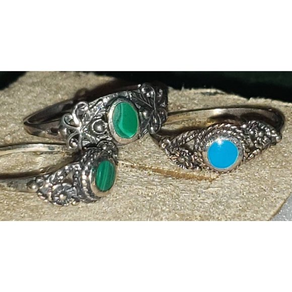 Sterling Silver Turquoise Rings*Silver Ring*Sterling Ring*Sterling Silver Ring*S - Picture 1 of 9